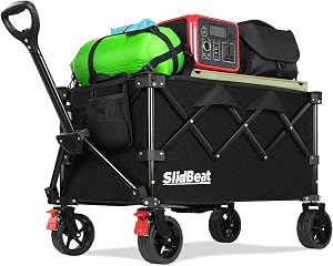 SLIDBEAT Carro de Playa Plegable para Camping, Picnic y Jardín. Carga 150KG,