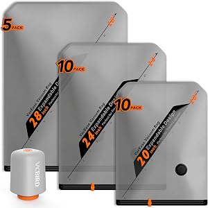 Vacbird Bolsas Vacio Ropa con Bomba de Vacío Eléctrica Inalámbrica, 25 Piezas,