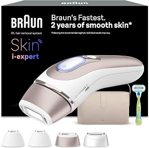 Braun Depiladora Luz Pulsada Skin i·expert Smart IPL, PL7387, Blanco/Bronce |