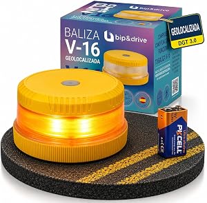 Baliza V16 Homologada DGT con Geolocalización | Luz de Emergencia Coche LED