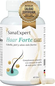 SanaExpert® Haar Forte Gold | Suplemento Capilar Vegano para Fortalecer el