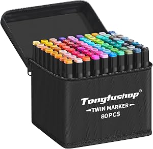 Tongfushop Rotulador de 80 Colores, Rotuladores Alcohol 2S Secado Rápido,