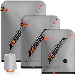 Vacbird Bolsas Vacio Ropa con Bomba de Vacío Eléctrica Inalámbrica, 15 Bolsas
