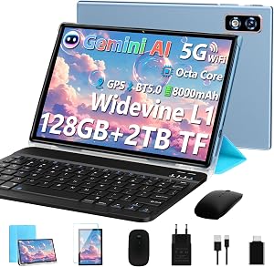 Último Tablet Android Gemini AI, Tablet 10 Pulgadas, 22GB+128GB/TF 1TB,