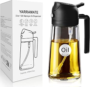 YARRAMATE Pulverizador de Aceite para Cocinar, Botella Dispensadora de Aceite