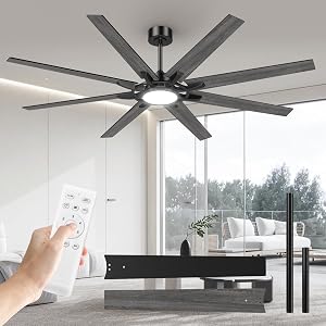 Airwit 183cm Ventilador de Techo con Luz Extra Grande, Lámpara Ventilador de
