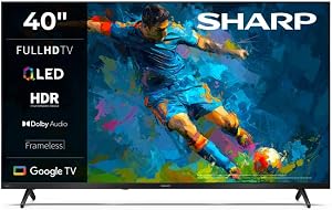Sharp 40HF3365E - Google TV, 40" FHD, Frameless, 60Hz, QLED, Google Assistant