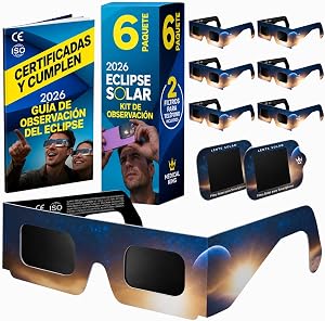 Medical king Gafas Eclipse Solar Homologadas ISO 12312-2 - Viene Con 2 Lentes