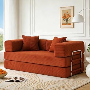 Vipbear 160cm Sofá Cama, Modular Desmontable Plegable 5 en 1, de Pana de