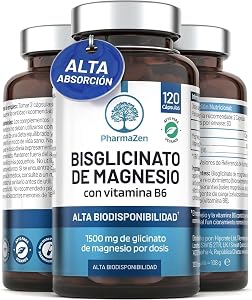 Bisglicinato de Magnesio 1500 mg - Sueño y energía - 300 mg de magnesio puro