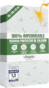 Utopia Bedding Protector de Colchón 105 x 190 x 30 cm Impermeable, Viscosa