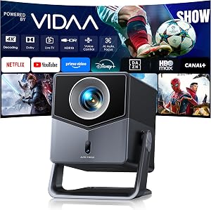 Proyector 4K【Netflix Integrado/TV en Directo/Dolby Audio】VIDAA, el SO más