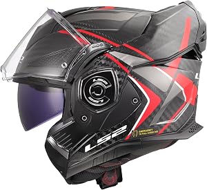 LS2, Casco Moto Modular ADVANT X CARBON FUTURE II Gloss Red, M