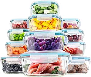 KICHLY - Recipientes De Vidrio Para Alimentos - Paquete De 12 Recipientes
