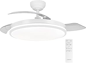 Ventilador de techo con luz con mando 3 aspas, Motor DC 30W+42W Luz LED |