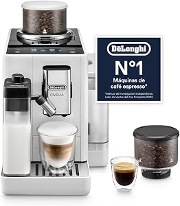 De'Longhi Rivelia - Cafetera Superautomática 16 Bebidas Blanco|Cafetera