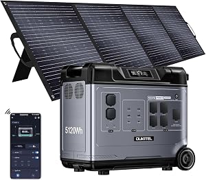 OUKITEL P5000 Pro Estacion de Energia Portatil 4000W con Panel de 200W, 5120Wh