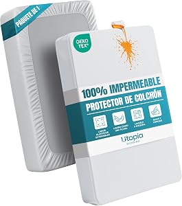 Impermeable Protector colchón 90x200 cm Cubre colchón Corte Ajustado