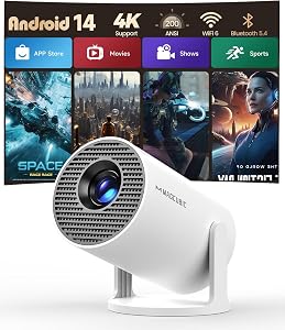 Magcubic Mini Proyector Portátil 4K Soporte Android 14 | 1080P Full HD Soporte