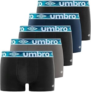 Umbro Calzoncillos Hombre Boxer 100% Algodón, Ropa Interior Hombre, Sostenible,