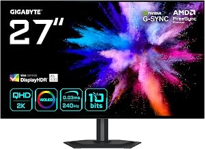 GIGABYTE GO27Q24G Monitor Gaming OLED 27” 2K QHD - 2560 x 1440, 240Hz, 0.03ms,