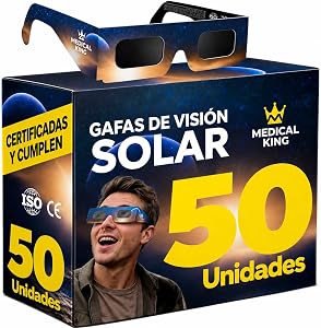 Medical king Gafas Eclipse Solar Homologadas ISO 12312-2 - Viene Con 2 Lentes