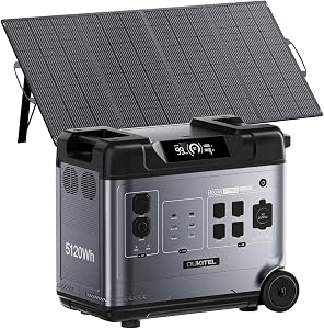 OUKITEL P5000 Pro Estacion de Energia Portatil 4000W con Panel de 400W, 5120Wh