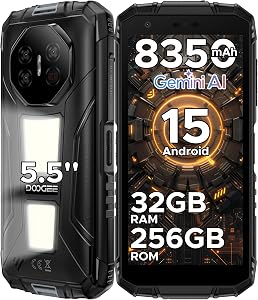 FIRE3MAX Movil Irrompible Android 15, 5.5"HD+ 8350mAh Batería Móvil Rugerizado,