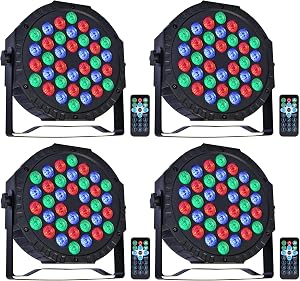 Focos Par LED RGB 36 Luces Discoteca, Luz de Escenario con Control DMX